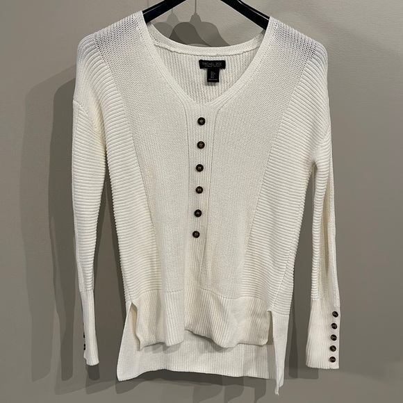 Rachel Zoe size small ribbed decorative button sweater - Picture 1 of 6
